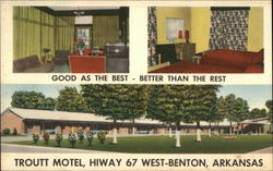 Troutt Motel Benton, AR Postcard Postcard