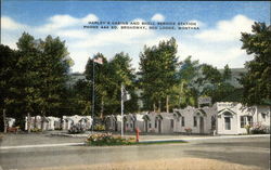 Harley's Cabins & Shell Service Station Postcard