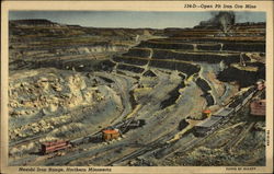 Open Pit Iron Ore Mine, Mesabi Iron Range Postcard