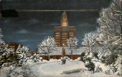 Mayo Clinic on a snowy evening Postcard