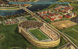 Harvard Stadium, Business School and CharlesRiver Postcard