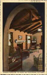 Interior, Bungalow, The Desert Inn Palm Springs, CA Postcard Postcard