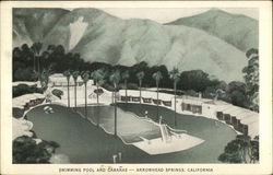 Swimming Pool and Cabanas Postcard