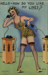 Hello--How Do You Like My Lines? Swimsuits & Pinup Postcard Postcard