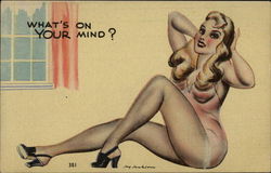 What's on your mind? Swimsuits & Pinup Postcard Postcard