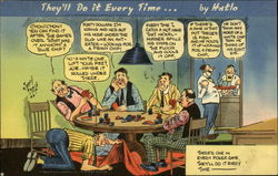 Poker game comic Postcard