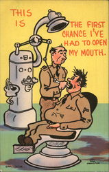 Military dentist Comic, Funny Postcard Postcard