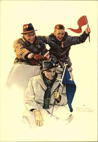 Life with Father - Cheering the Champs Norman Rockwell