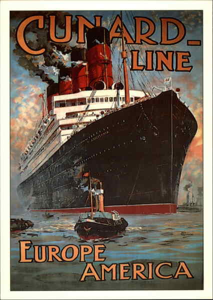 Cunard Cruise Line: Europe to America Advertising Reproductions