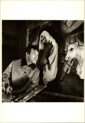 Marc Chagall in His Atelier 1934 Postcard