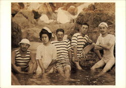 Asian People In Hot Springs Postcard