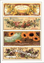 Les Fleurs - Soap Boxes Advertising Reproductions Postcard Postcard