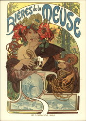 Bieres de la Meuse 1898 Advertising Reproductions Postcard Postcard