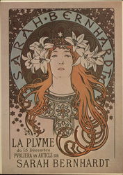 Sarah Berhardt / La Plume, 1896 Postcard