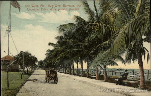 Key West Barracks, the Coconut Drive Along Parade Grounds Florida