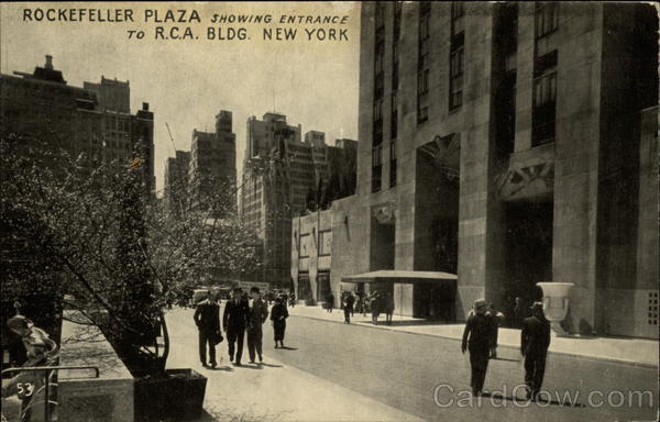 Rockefeller Plaza showing entrance to RCA Building New York