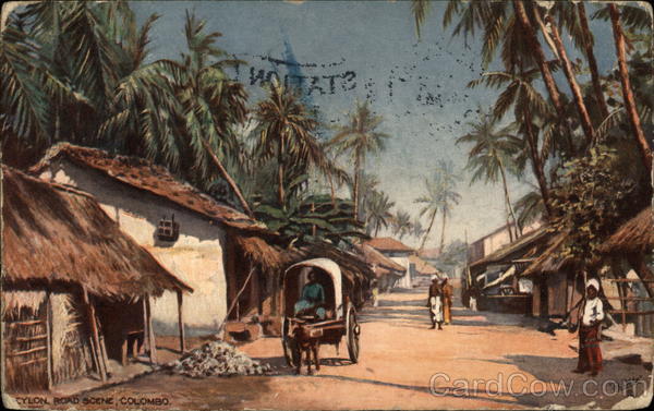 Road Scene Colombo Ceylon Gilette Southeast Asia
