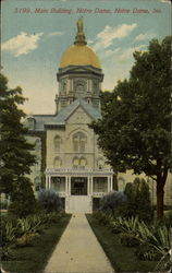 Main Building, Notre Dame Indiana Postcard Postcard