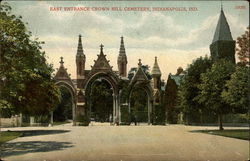 East Entrance Crown Hill Cemetery Postcard