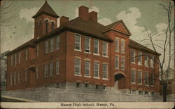 Manor High School Pennsylvania Postcard Postcard