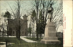 Union School and Soldiers' Monument Tecumseh, MI Postcard Postcard