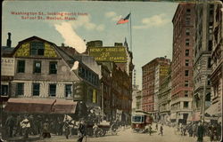 Washington St. Looking North From School St Postcard