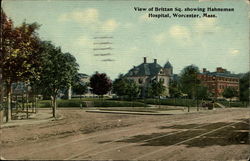 View of Brittan Sq. Showing Hahneman Hospital Postcard