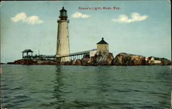 Graves Light, Massachusetts Bay Boston, MA Postcard Postcard