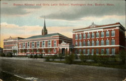 Boston Normal and Girls Latin School, Huntington Ave Postcard