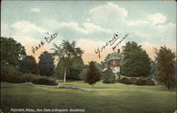 Hon. Eben S. Draper's Residence Hopedale, MA Postcard Postcard