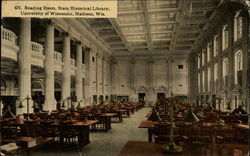 Reading Room, State Historical Library, University of Wisconsin Postcard