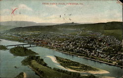 View of River and City from Table Rock Postcard