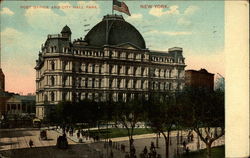 Post Office and City Hall Park Postcard