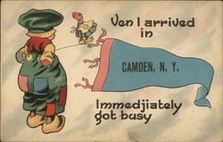 Ven I arrived in Camden NY Immedijiately got busy Postcard