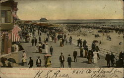 View of Board Walk and Beach Postcard