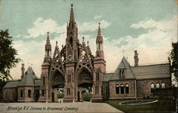 Entrance to Greenwood Cemetery Postcard