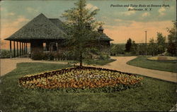 Pavilion and Tulip Beds at Seneca Park Rochester, NY Postcard Postcard