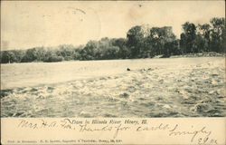 Dam in Illinois River Henry, IL Postcard Postcard