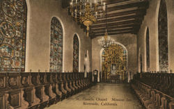 Inside View St. Francis Chapel, Mission Inn Postcard