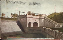 Underground tunnel to boat house, Dellwood Park Joliet, IL Postcard 