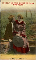 Oh how my face longs to look into yours in Mattoon, Ill Postcard