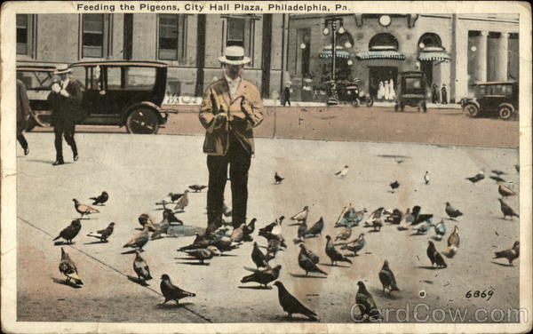 Feeding the Pigeons, City Hall Plaza Philadelphia Pennsylvania
