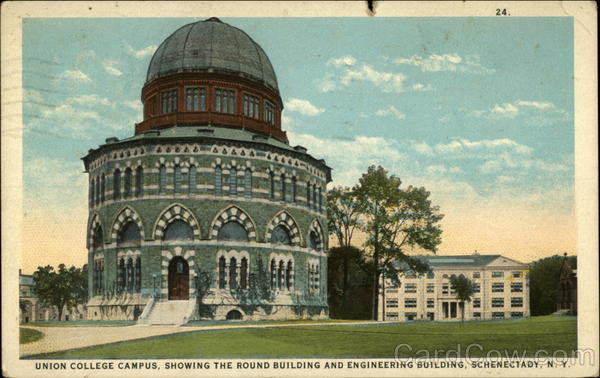 Union College Campus, showing the Round Building and Engineering BUilding Schenectady New York