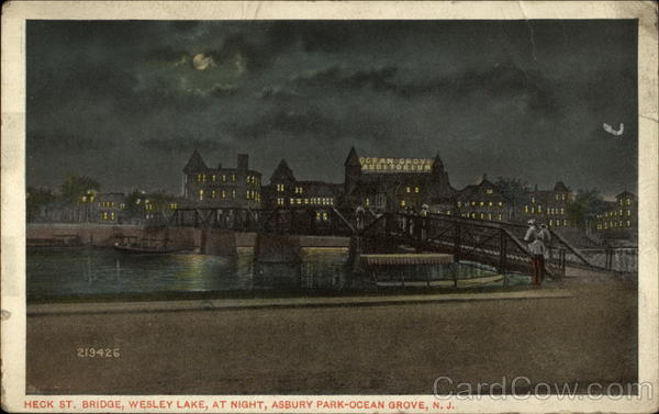 Heck St. Bridge, Wesley Lake, At Night, Asbury Park Ocean Grove New Jersey