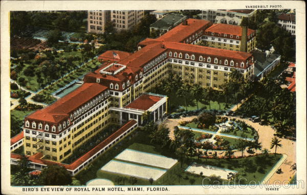 Bird's Eye View of Royal Palm Hotel Miami Florida