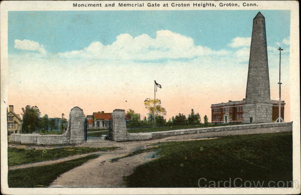 Monument and Memorial Gate at Groton Heights Connecticut