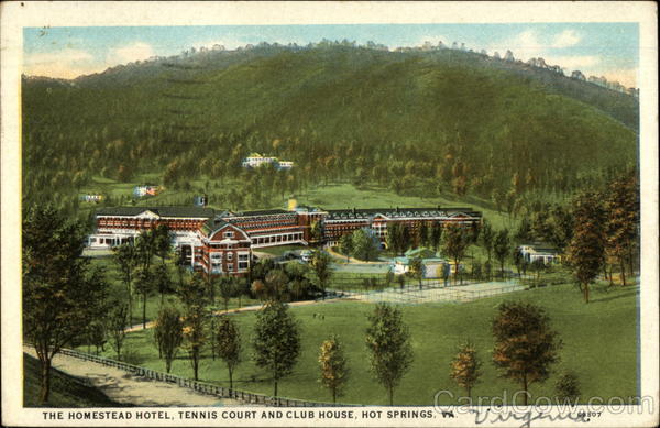 The Homestead Hotel, Tennis Court and Club House Hot Springs Virginia