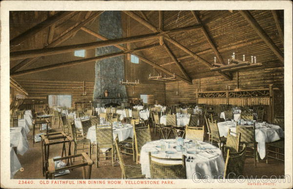 Old Faithful Inn dining room Yellowstone National Park Wyoming