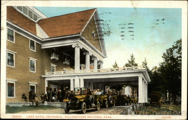 Lake Hotel Entrance Yellowstone National Park Wyoming