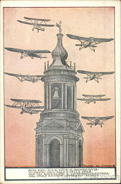 Airplanes flying plast the steeple Aircraft